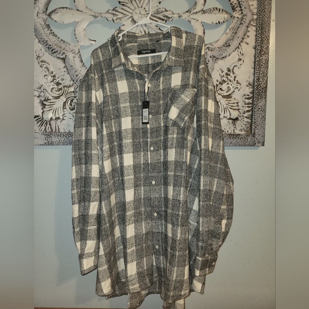 Big Dude 7xlt men's grey Flannel
